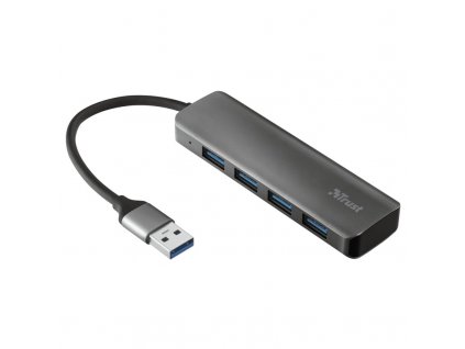 USB Hub Trust Halyx USB/4x USB 3.2 - stříbrný