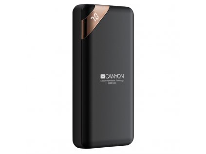 Powerbank Canyon 20000 mAh, USB-C, s digitálnim displejem - černá