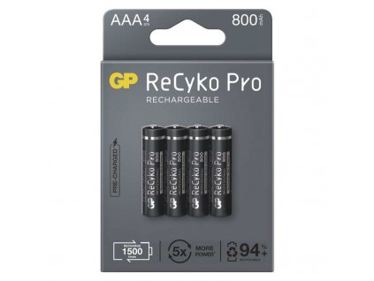 Nabíjecí baterie GP ReCyko Pro 800 mAh AAA (HR03), 4 ks