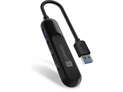 USB Hub Connect IT USB 3.0/USB 3.2, 3x USB 2.0 - černý
