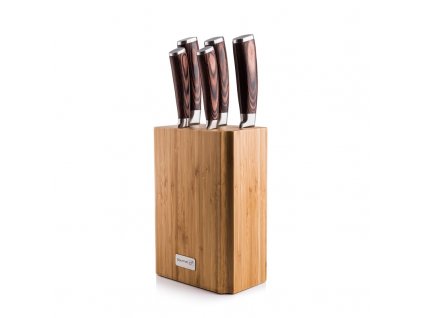Sada kuchyňských nožů G21 Gourmet Nature, 5 ks, bambusový blok