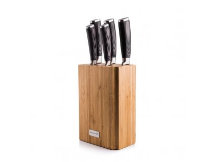 Sada kuchyňských nožů G21 Gourmet Stone, 5 ks, bambusový blok