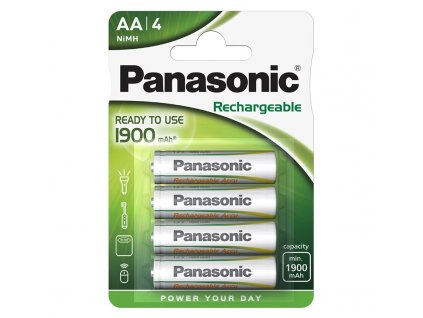 Baterie nabíjecí Panasonic Ready to use AA, HR06, 1900mAh, Ni-MH, blistr 4ks