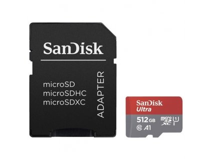 Paměťová karta Sandisk Micro SDXC Ultra Android 512GB UHS-I U1 (100W/20W) + adapter