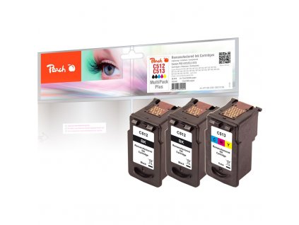 Inkoustová náplň Peach Canon PG-512/CL-513, MultiPack Plus, 3x17 ml kompatibilní CMYK