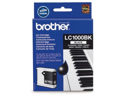 Inkoustová náplň Brother LC-1000Bk, 450 stran originální - černá