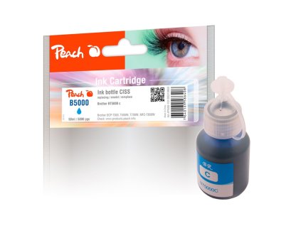 Inkoustová náplň Peach Brother CISS BT5000, PI500-181, 50ml, kompatibilní - azurová