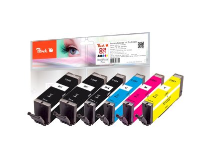 Inkoustová náplň Peach Canon PGI-550/CLI-551 MultiPack Plus, kompatibilní