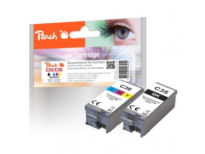 Inkoustová náplň Peach Canon PGI-35/CLI-36 MultiPack, 1x8,5ml; 1x11ml, kompatibilní