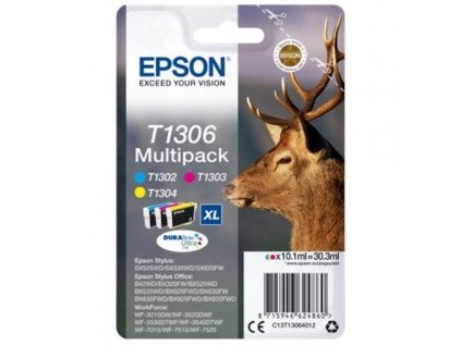Inkoustová náplň Epson T1306 multipack, 3x10,1 ml, CMY originální