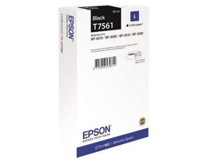 Inkoustová náplň Epson T7561 L, 2500 stran originální - černá