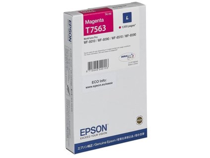 Inkoustová náplň Epson T7563 L, 1500 stran originální - červená