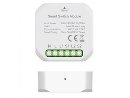 Releová jednotka iQtech SmartLife SB21, Dvojté mini WiFi relé, 2x 5A