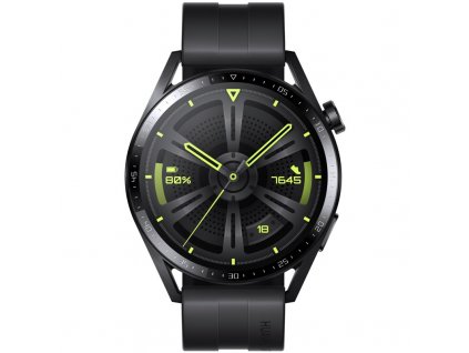 Chytré hodinky Huawei Watch GT 3 46mm (Active) - Black + Black Fluoroelastomer Strap