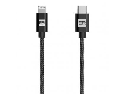 Kabel ER Power USB-C/Lightning, 1,2m - černý