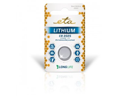 Baterie lithiová ETA PREMIUM CR2025, blistr 1ks