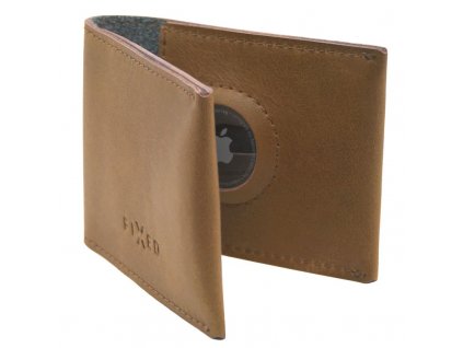 Peněženka FIXED Wallet pro AirTag z pravé hovězí kůže - hnědá