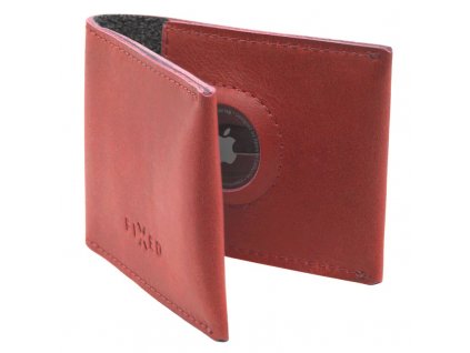 Peněženka FIXED Wallet pro AirTag z pravé hovězí kůže - červená