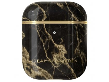 Pouzdro iDeal Of Sweden pro Apple Airpods 1/2 - Golden Smoke Marble