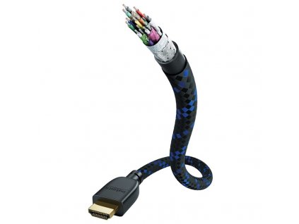 Kabel InAkustik Premium II, HDMI 2.1 Ultra High Speed, délka 2m - černý/modrý