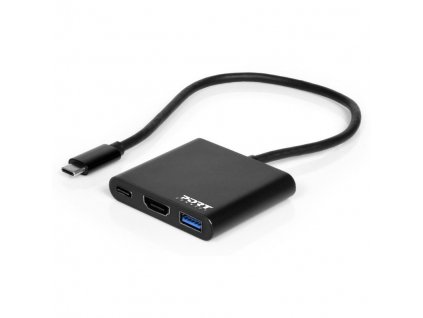 USB Hub PORT CONNECT USB-C/HDMI, USB 3.0, USB-C 60W - černý