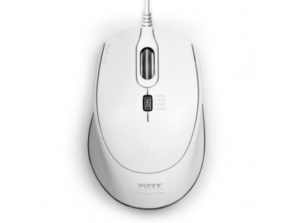 Myš PORT CONNECT Silent USB-A/USB-C / optická/ 3 tlačítka/ 3600DPI - bílá