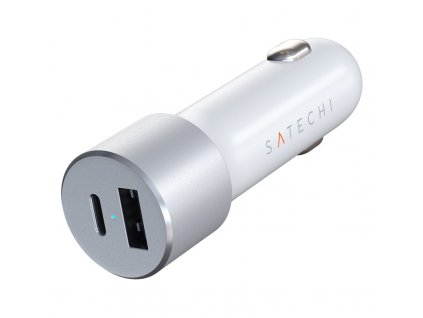 Adaptér do auta Satechi 72W 1x USB, 1x USB-C PD - stříbrný