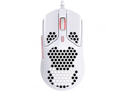 Myš HyperX Pulsefire Haste / optická/ 6 tlačítek/ 16000DPI - bílá/růžová