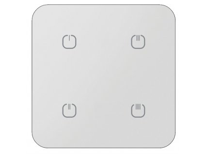 Ovladač iNELS dotykový skleněný, oblé hrany, 4 tlačítka - bílý