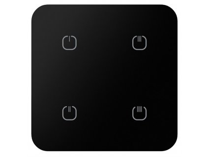 Ovladač iNELS dotykový skleněný, oblé hrany, 4 tlačítka - černý