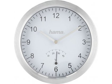 Nástěnné hodiny Hama 186414, stříbrná /bílá