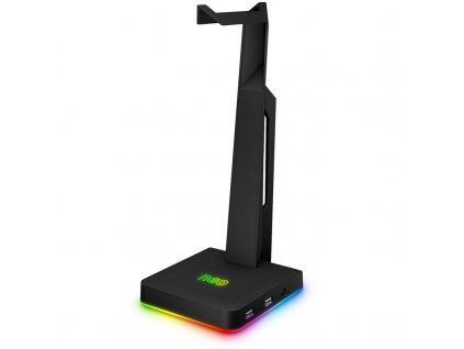 Stojánek Connect IT NEO Stand-It RGB na sluchátka + USB hub - černý