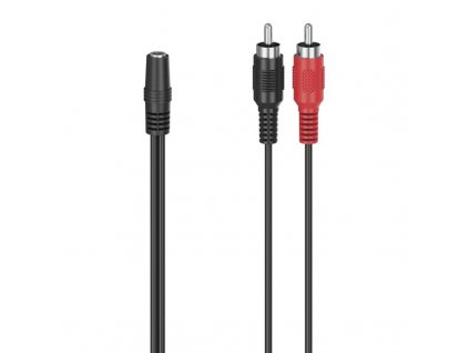 Kabel Hama jack 3,5 mm stereo / 2x cinch (RCA), 10 cm - černý