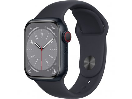 Chytré hodinky Apple Watch Series 8 GPS + Cellular 41mm pouzdro z temně inkoustového hliníku - temně inkoustový sportovní řemínek