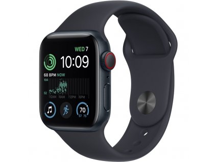 Chytré hodinky Apple Watch SE 2022 GPS + Cellular 40mm pouzdro z temně inkoustového hliníku - temně inkoustový sportovní řemínek