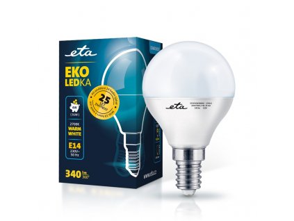 Žárovka LED ETA EKO LEDka mini globe 4W, E14, teplá bílá