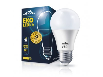 Žárovka LED ETA EKO LEDka klasik 8,5W, E27, neutrální bílá