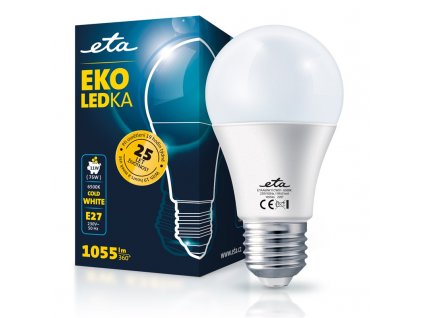 Žárovka LED ETA EKO LEDka klasik 11W, E27, studená bílá