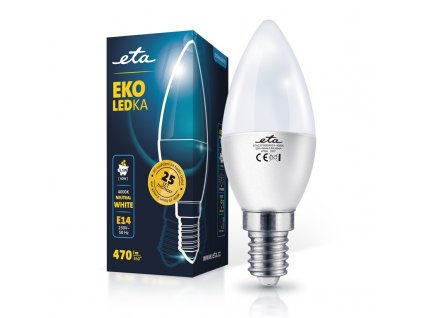 Žárovka LED ETA EKO LEDka svíčka 5,5W, E14, neutrální bílá