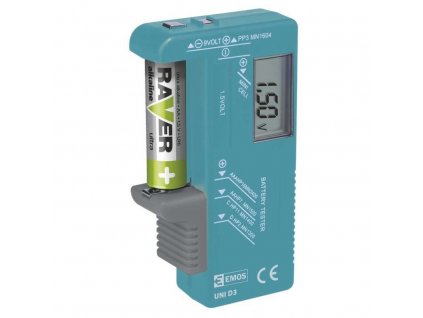 Tester baterii EMOS AA, AAA, C, D, 9V, knoflíkových