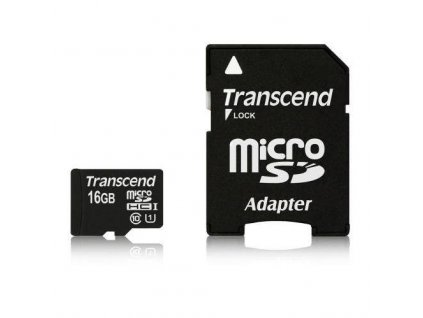 Paměťová karta Transcend MicroSDHC Premium 16GB UHS-I U1 (45MB/s) + adapter
