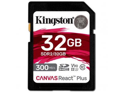 Paměťová karta Kingston Canvas React Plus 32GB SDHC UHS-II (300R/260W)