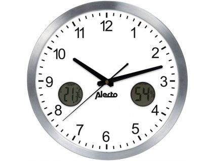 Nástěnné hodiny Alecto AK-15, bílá/stříbrná