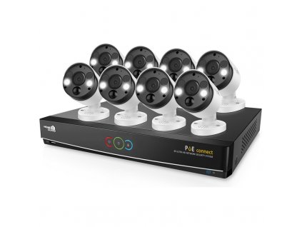 Kamerový systém iGET HGNVK164908 Homeguard 4K UltraHD NVR PoE CCTV set 16CH + 8x kamera 4K se zvukem, LED a Smart detekcí