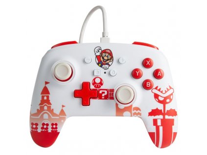 Gamepad PowerA Enhanced Wired pro Nintendo Switch - Mario Red/White