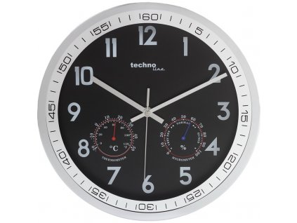 Nástěnné hodiny TechnoLine WT 7981, stříbrno-černé