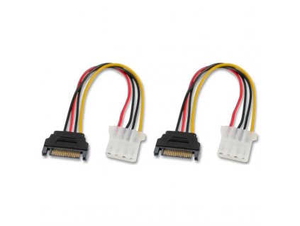 Kabel akasa SATA redukce napájení na 4pin Molex, 15cm, 2ks