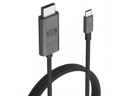 Kabel Linq byELEMENTS USB-C/Display Port, 8K/60Hz PRO, 2m - černý