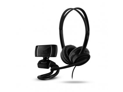 Headset Trust Doba 2-in-1 Home Office Set + HD webcam - černý