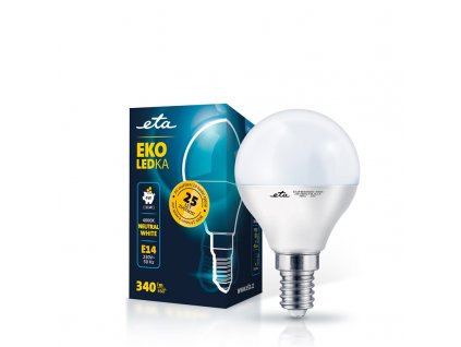 Žárovka LED ETA EKO LEDka mini globe 4W, E14, neutrální bílá